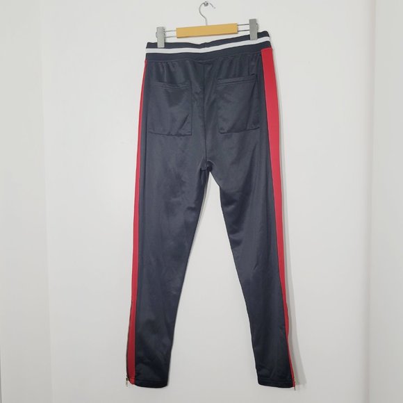 Rocawear Black Red Men's Pants Joggers Y2K Satiny Tie String Pocket Unisex Pants - Picture 2 of 16